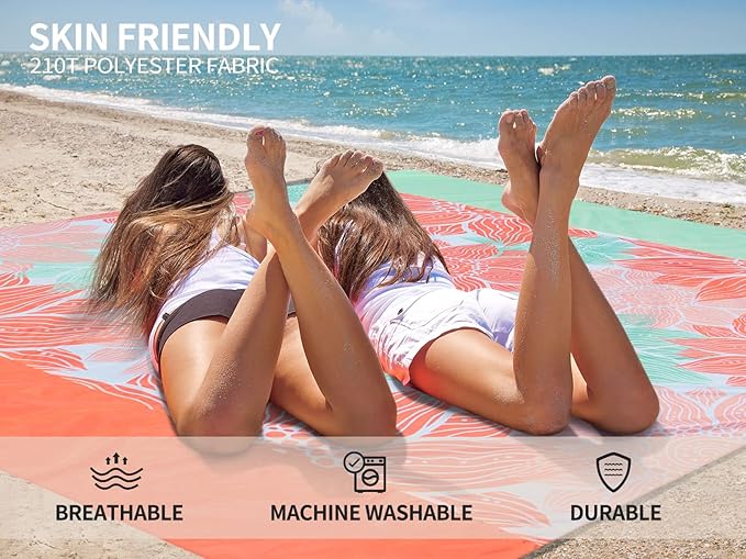 HIHOHO Beach Blanket Waterproof Sandproof Extra Large Beach Mat 79" X