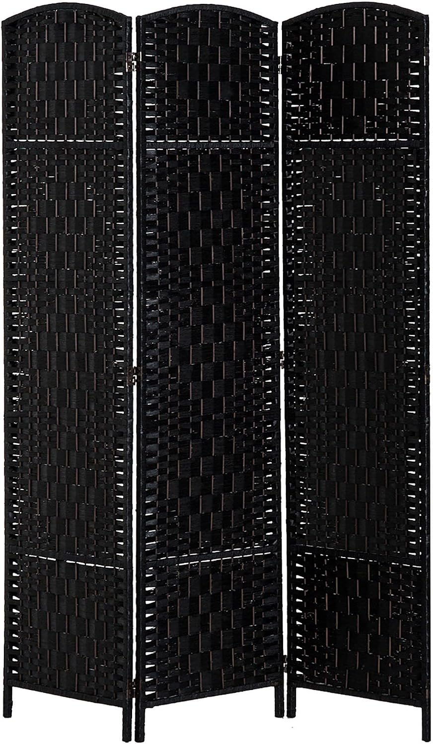 HOMCOM Room Divider 3-Panel, 6FT-Tall Folding Privacy Screen, Black
