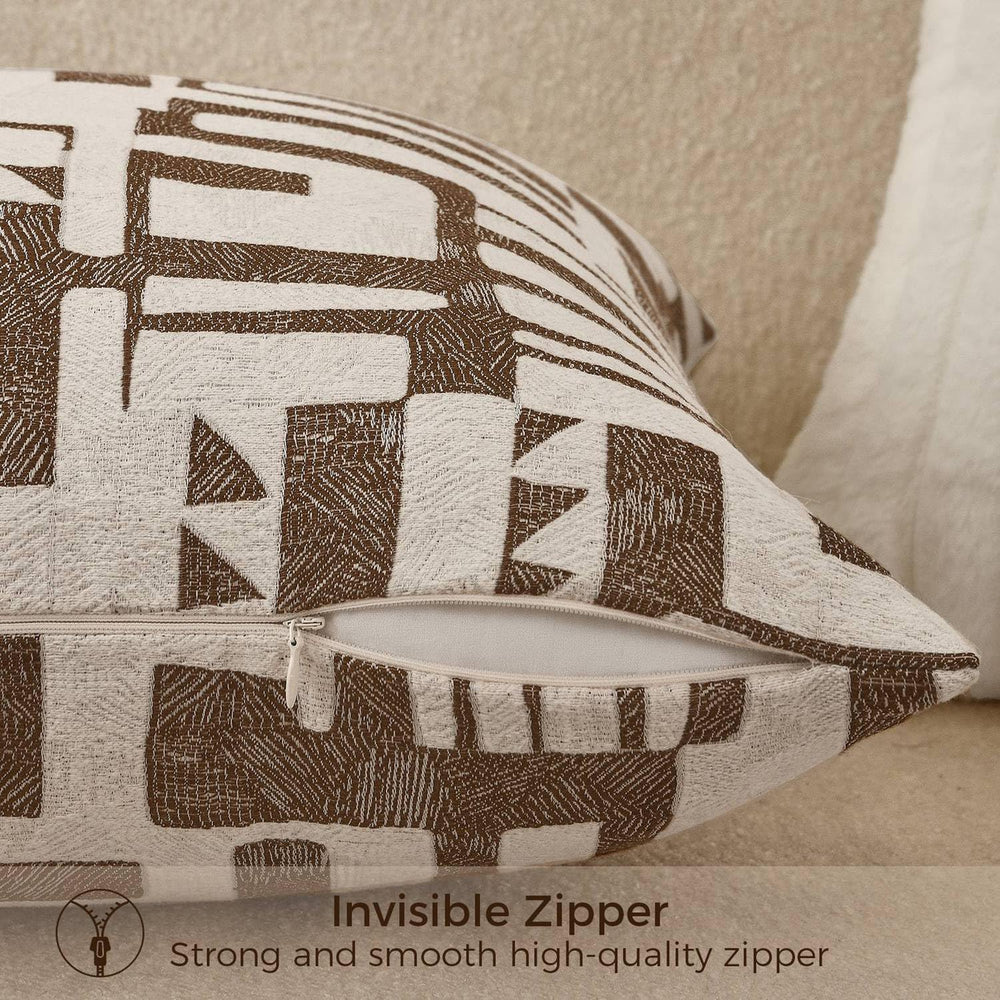 Long Lumbar Pillow Cushion Cover 14x36, Double Sided Modern Geometric High-De...