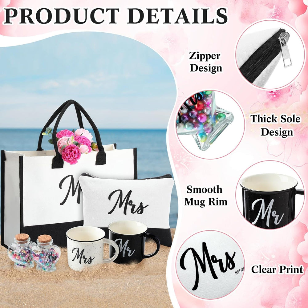 15 Pcs Mr Mrs Wedding Gift Set 2026 Aprons Mugs Hats,Bride | Passport Holders...