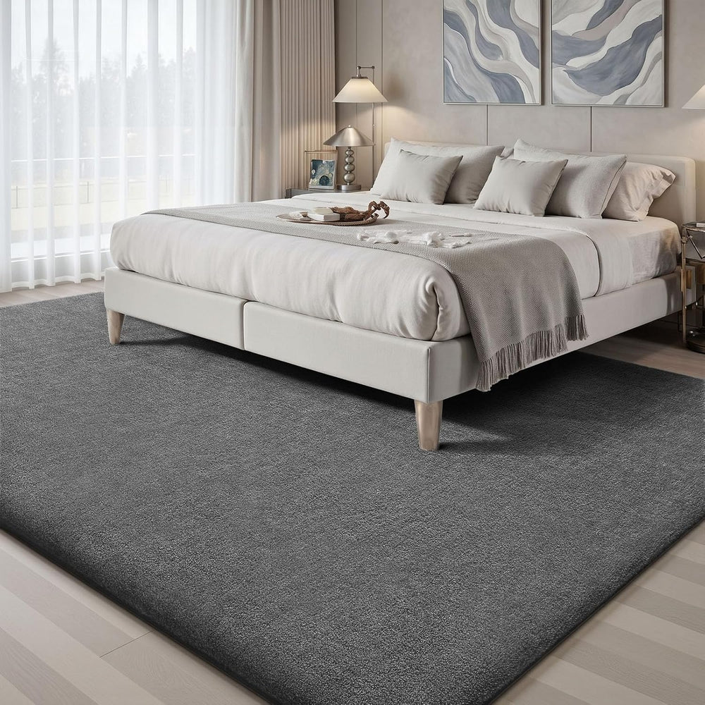 Sour Lemon 8x10 Area Rugs for Bedroom Living Room, Large Carpet Grey Rug