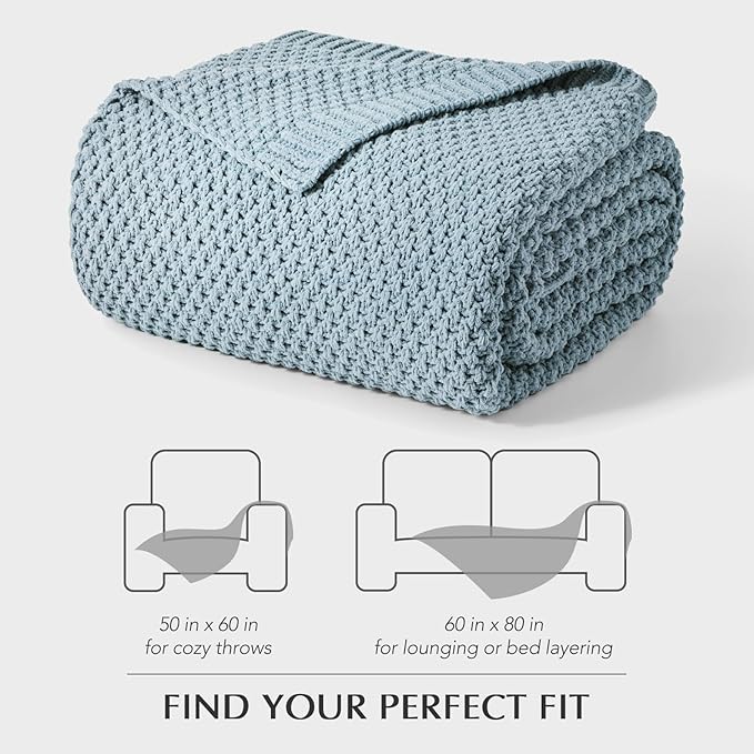 EVERGRACEHOME Chunky Chenille Knit Throw Blanket