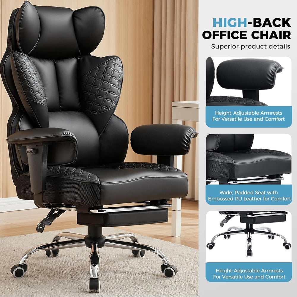 COMHOMA Big and Tall Office Chair Heavy Duty Wide Ergonomic Gaming Chair with...