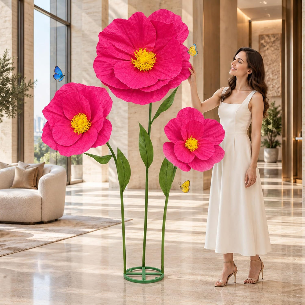 Giant Flowers for Decoration with Stand, Large Paper Artificial Flowers