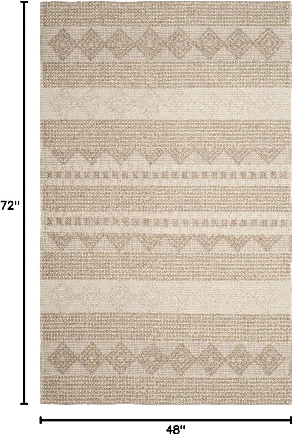 SAFAVIEH Natura Collection Accent Rug - 4' x 6', Beige & Ivory, H...