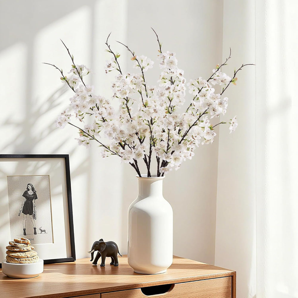 Artificial Cherry Blossom Branches 27.6In Silk Cherry Blossom Branches 8PCS L...