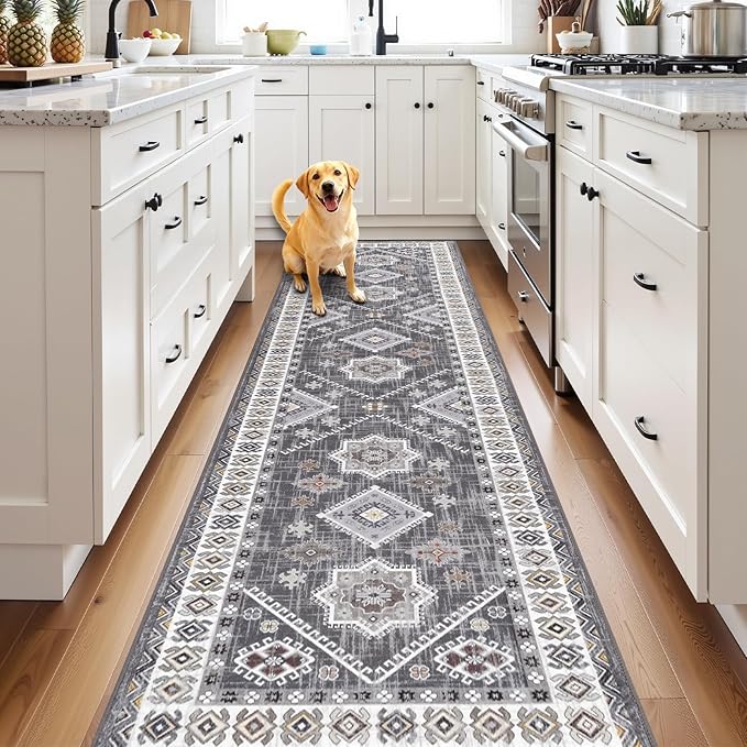HEBE Washable Kitchen Rugs Runner 2'x 10', Non Slip Hallway Runner Rug