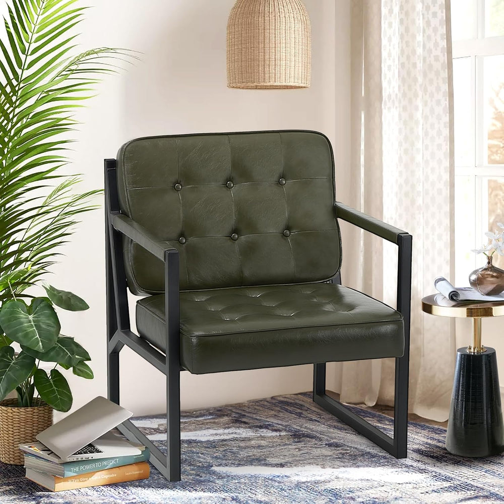 MALOL Modern Accent Chair, Accent Arm Chair for Living Room, Comfy Leather Ar...
