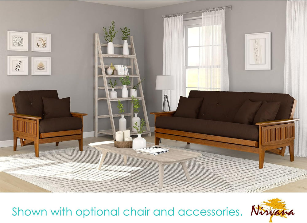 Nirvana Futons Eastridge Futon Set - Full Size, Frame, 8" Mattress, Micr...