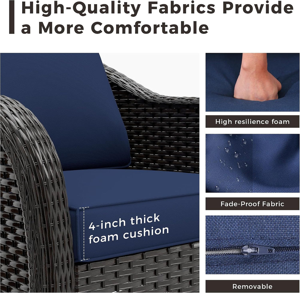 2 Seater Outdoor Patio Couch with Handwoven PE Wicker