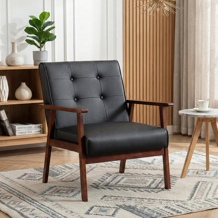 JIASTING Mid-Century Retro Modern Accent Chair, Black