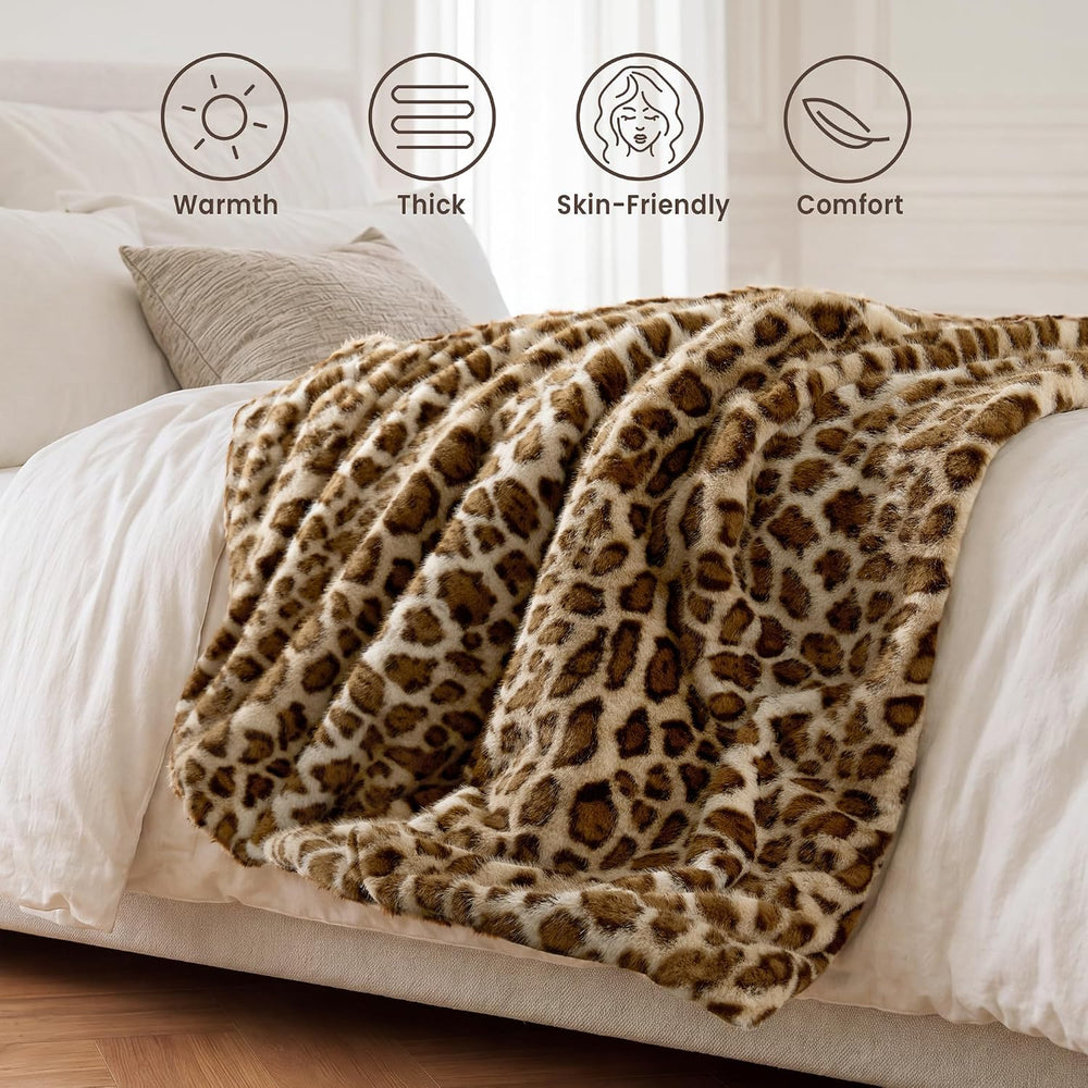 Luxury Faux Fur Heated Blanket Electric Twin