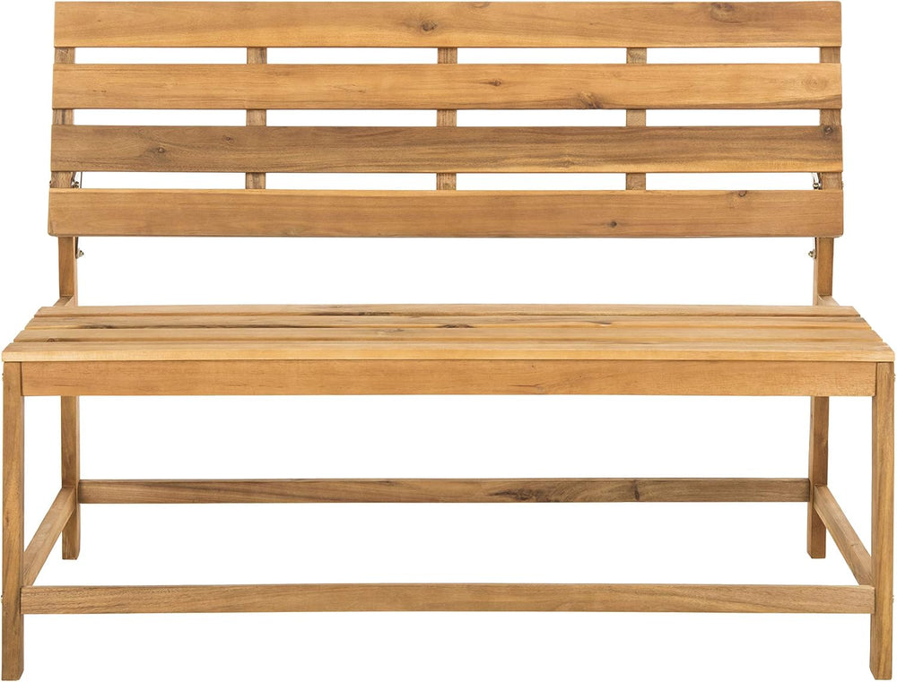 SAFAVIEH PAT6753A Collection Ruben Teak Balcony Bench and Table Outdoor Set