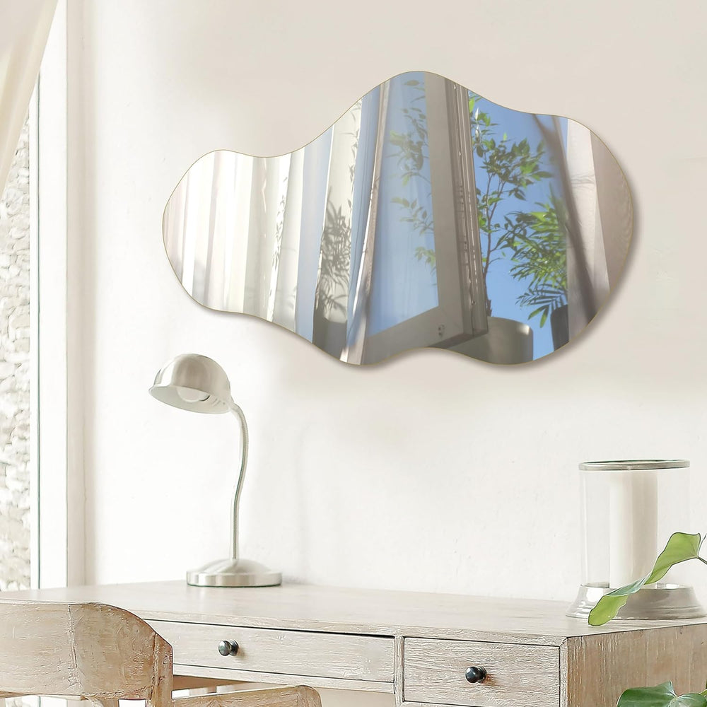 PERFNIQUE Irregular Wall Mirror Asymmetrical Mirror, 34''x20.5'