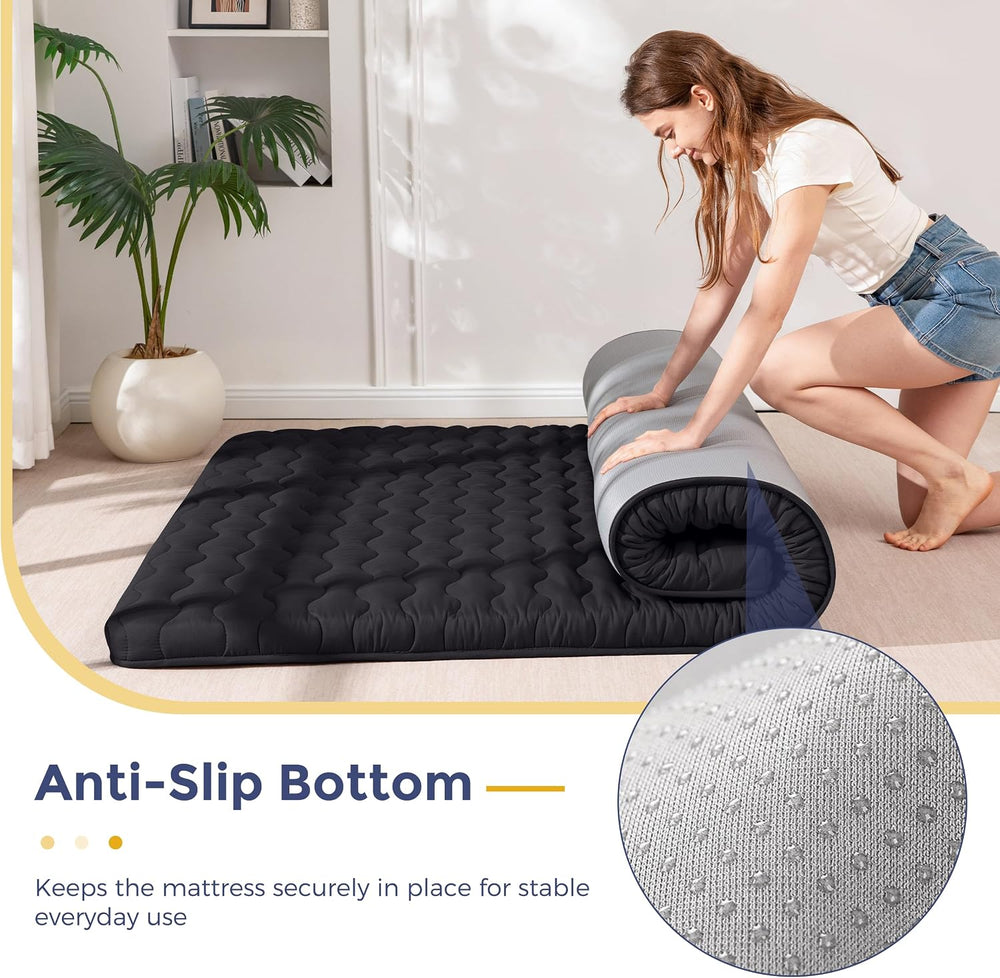 MAXYOYO 3" Thick Japanese Floor Futon Mattress, Portable Floor Mattress