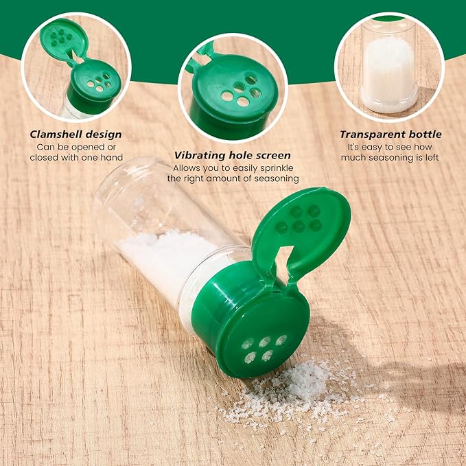 Amyhill 100 Pcs Plastic Spice Bottles Spice Jars
