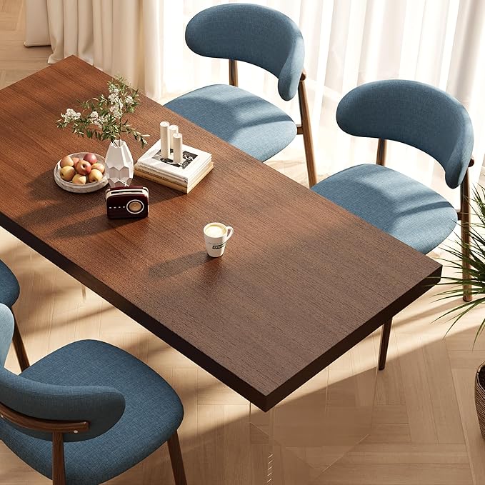 Kitchen Dining Chairs Set of 4 Modern Soft Linen Farmhouse Dining Room Chair ...