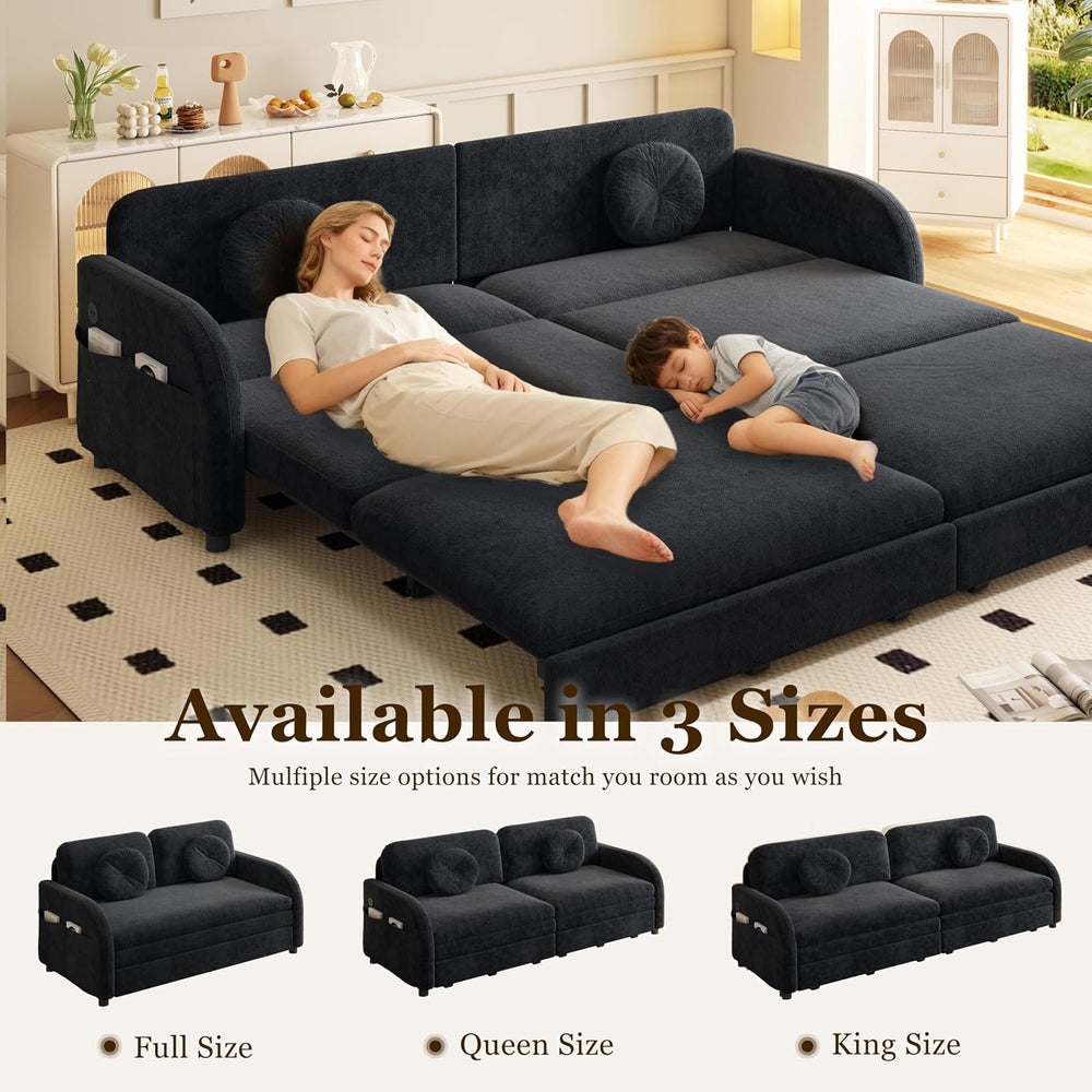 65.4'' Sleeper Sofa Bed Queen Size, 3in1 Convertible Pull Out Couch, ...