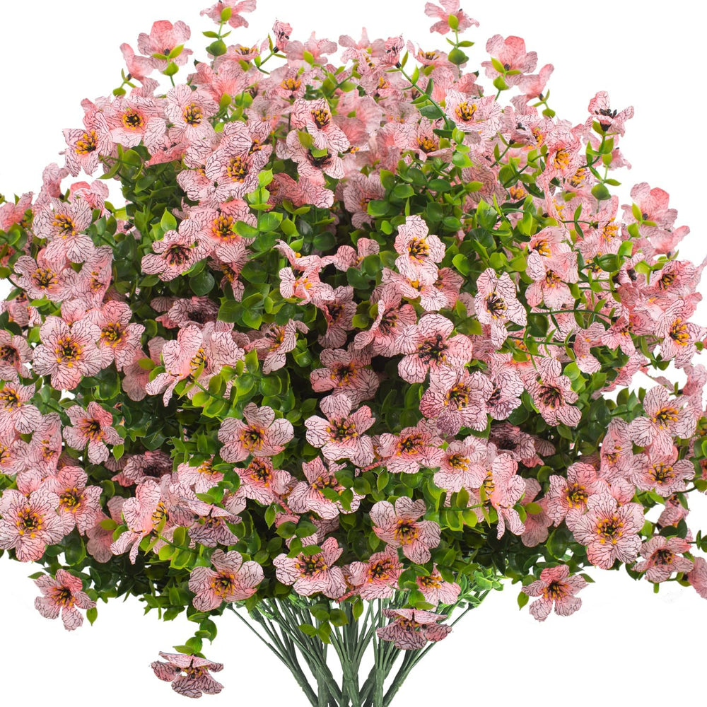 Grunyia Artificial Fake Flowers for Outdoor Spring Decoration, 16 Bundles Fau...