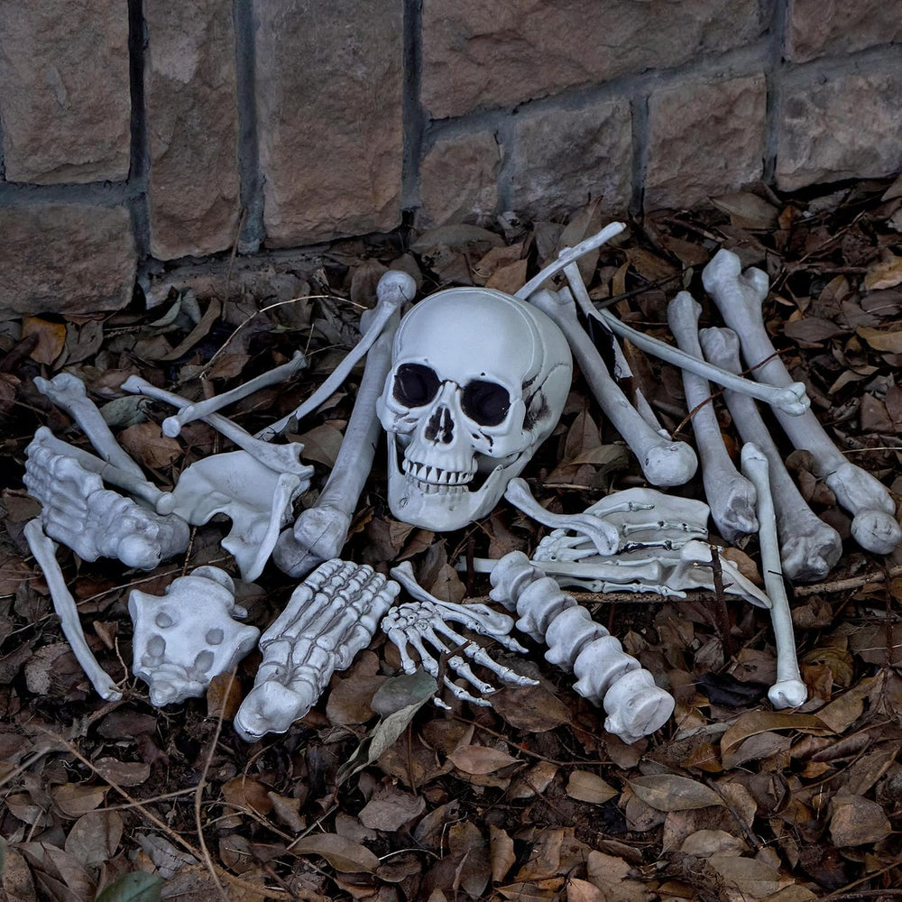 JOYIN 28 PCS Halloween Decorations Skeleton Bones and Skull Kit, Indoor Outdo...