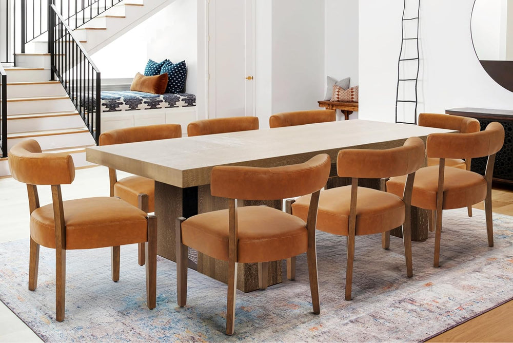 Modern Dining Chairs Set of 8, Faux Leather Upholstered Kitchen & Dining ...