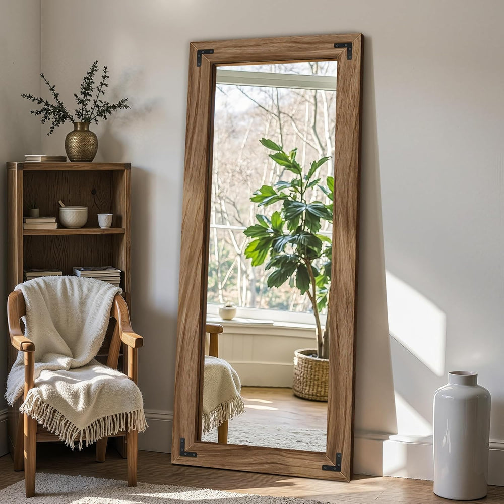 FICTOR Full Length Mirror, 22" x 55" Wooden Floor Mirror for Wall