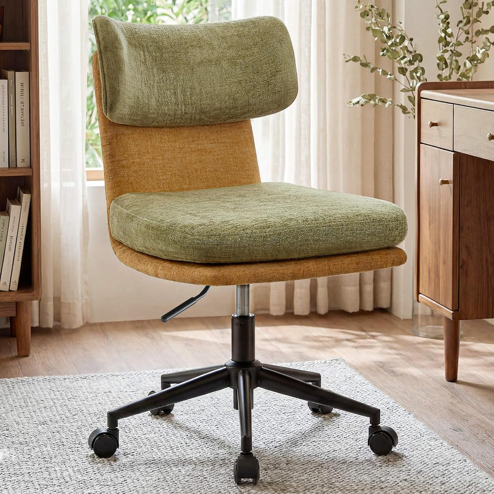 COMHOMA Home Office Desk Chairs with Ergonomic Curved Backrest, Mid Century M...