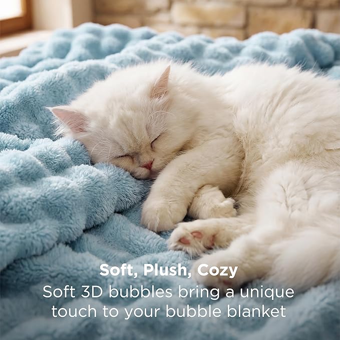 Bedsure 3D Fleece Bubble Blanket