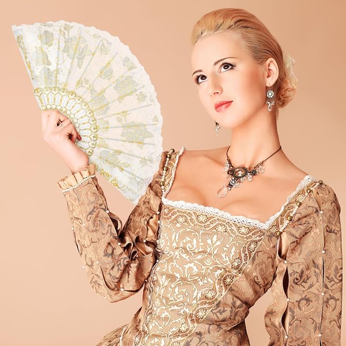 Geetery 30 Pcs Folding Hand Fan for Line Dancing Spanish Boots on the Ground ...