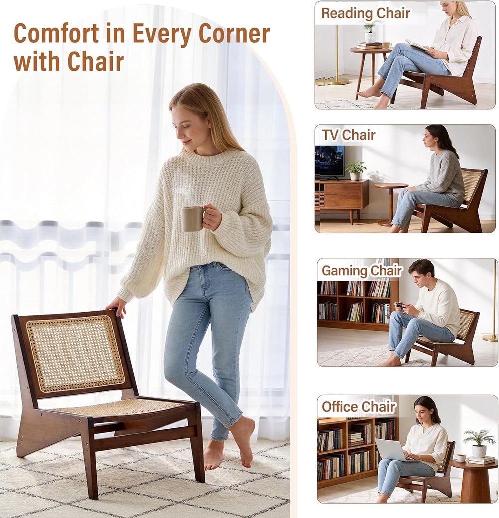 MBOOYOME Mid Century Modern Accent Chair, Compact Low-Profile Lounge Chair