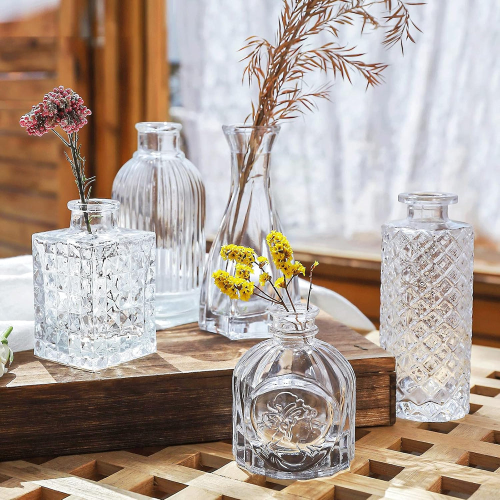 Glass Bud Vases -Set of 20 for Flowers, Small Clear Bud Vases in Bulk for Cen...