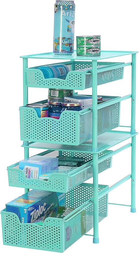 Simple Houseware Stackable 2 Tier Sliding Basket Organizer Drawer
