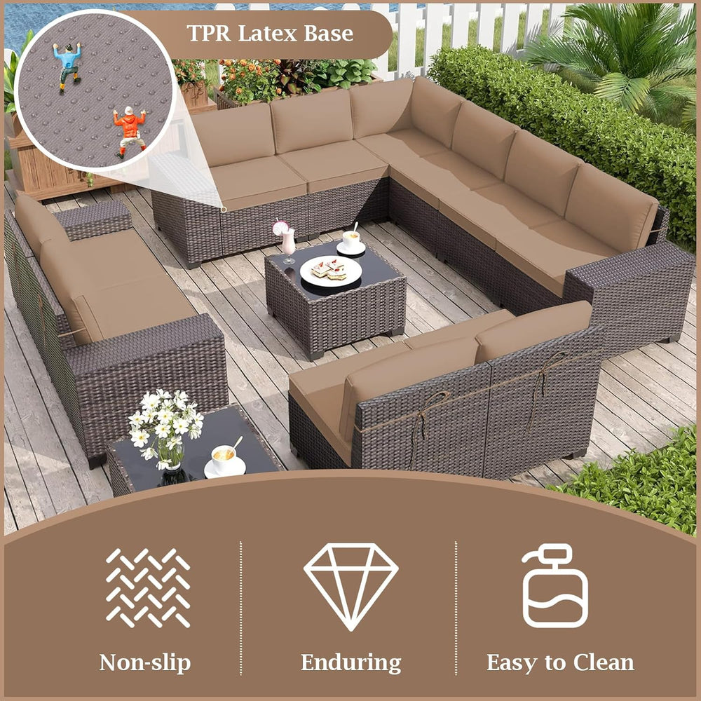 Outdoor Sectional Cushions 4" Foam High-Density, Beige
