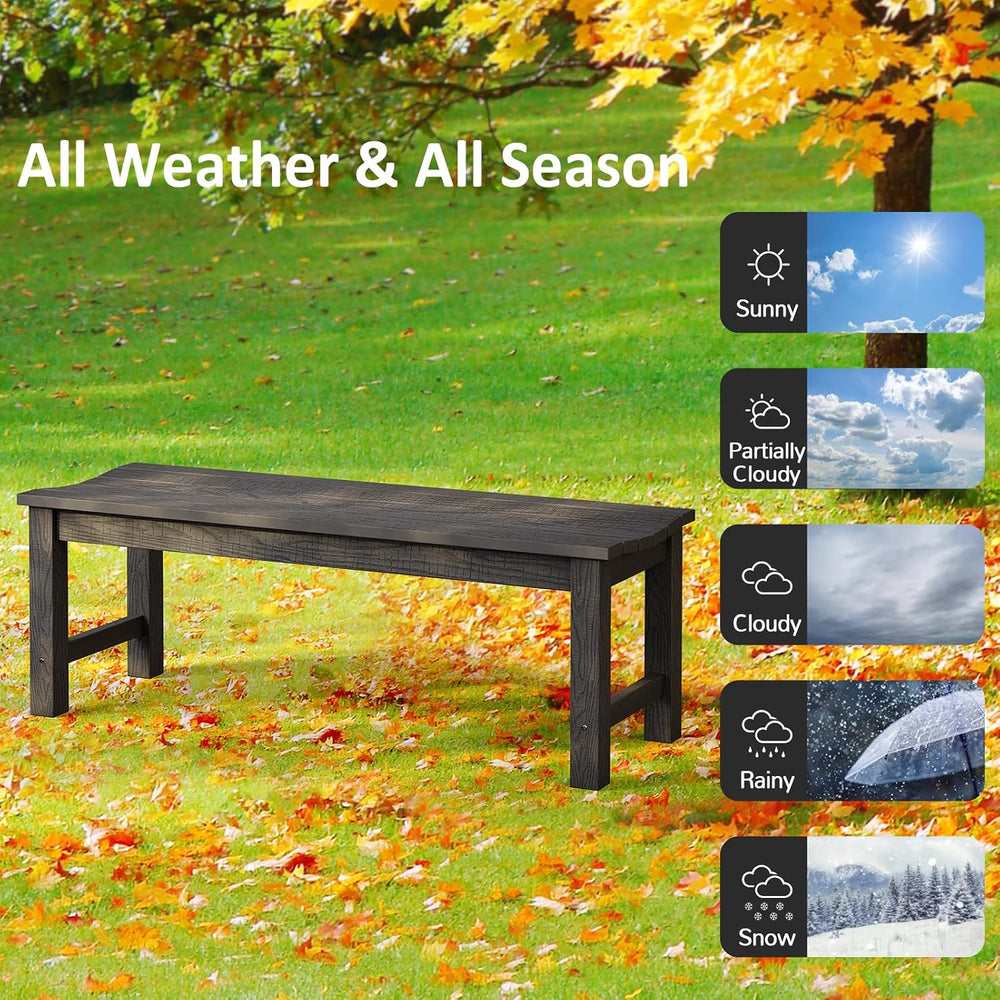 Outdoor Bench, 2-Person Patio Backless Bench Holds up to 800lbs, Weatherproof...