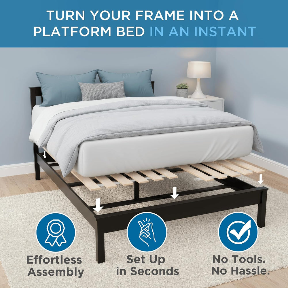 Meliusly Full Bunkie Board 54x75 - Heavy Duty Vertical Wood Bed Slats