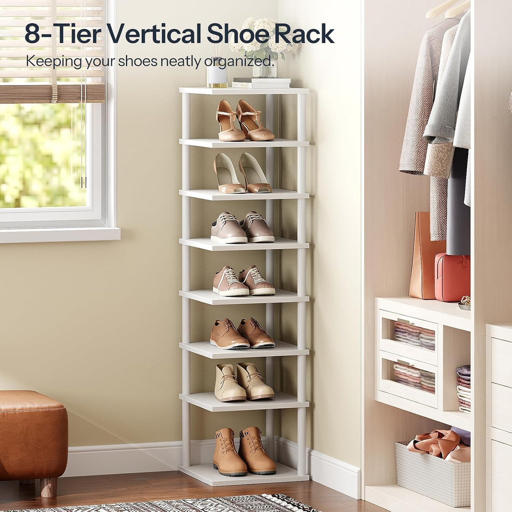 HOOBRO Vertical Shoe Rack, 8-Tier Narrow Shoe Shelf, Shoe Storage Organizer f...