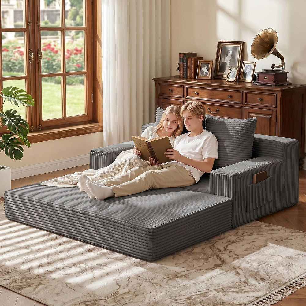 Boneless Loveseat Folding Sofa Bed, Foldable Floor Futon Sleeper Couch Bed - ...