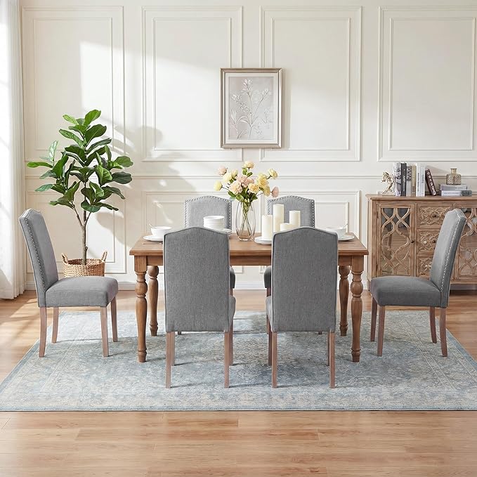 Upholstered Dining Chair Modern Stylish Parsons Kitchen Diner High Back with ...