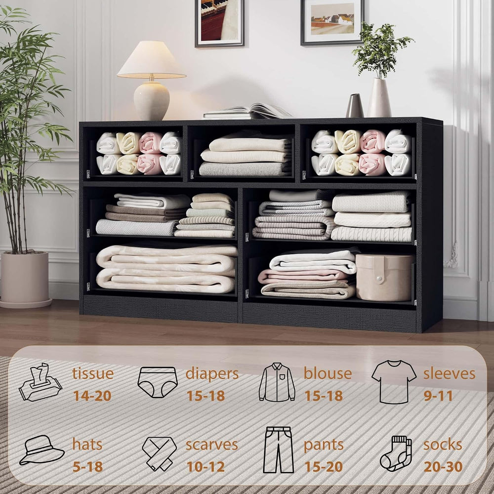 Garvee 7 Dresser for Bedroom, 54" Wide Dresser, Freestanding Horizontal ...