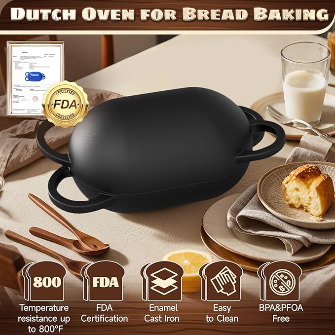 Enameled Cast Iron Oval Bread Oven