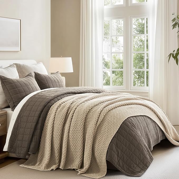 EVERGRACEHOME Chunky Chenille Knit Throw Blanket