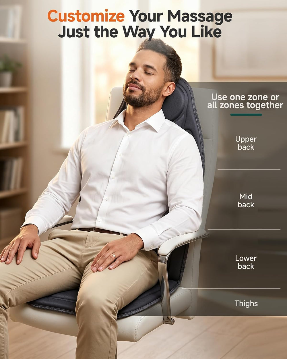 Snailax Vibration Back Massager with Heat, 2026 Upgraded Chair Massage Pad