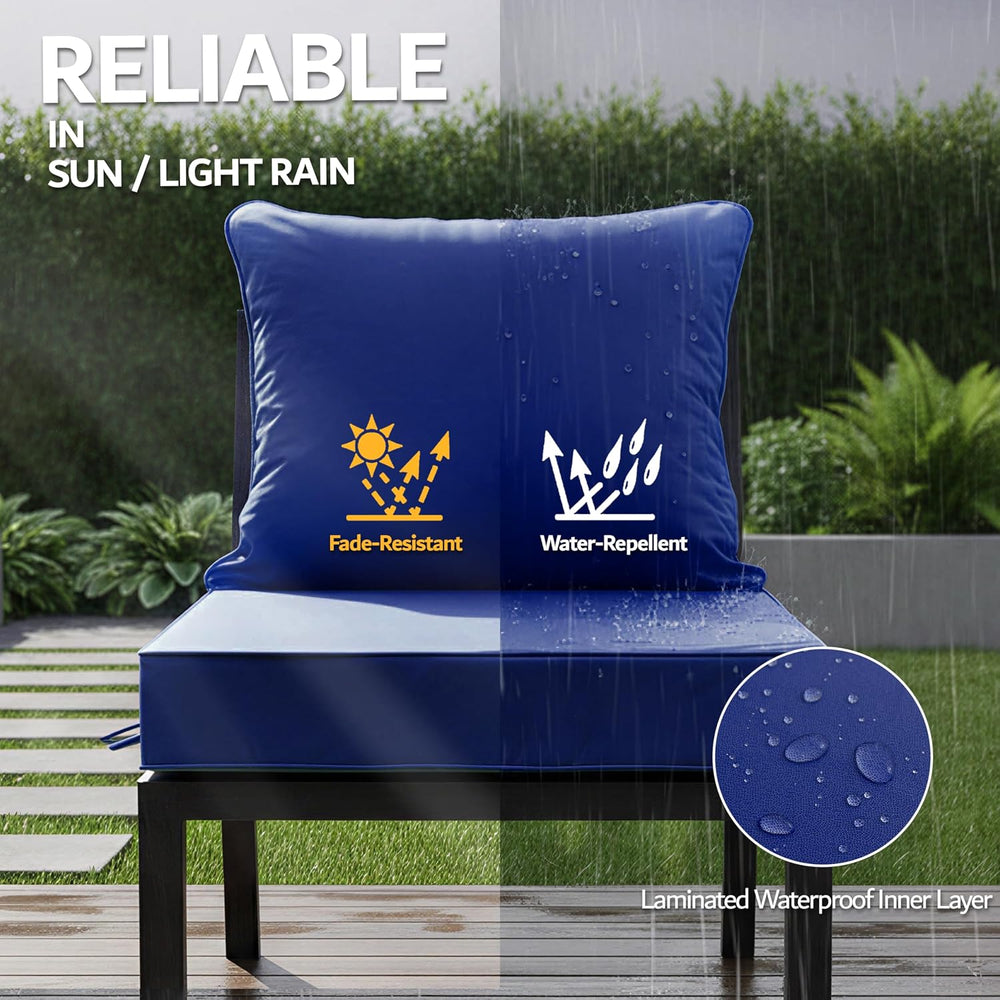 24''x24''x4'' Outdoor Chair Cushions Set of 2, Navy