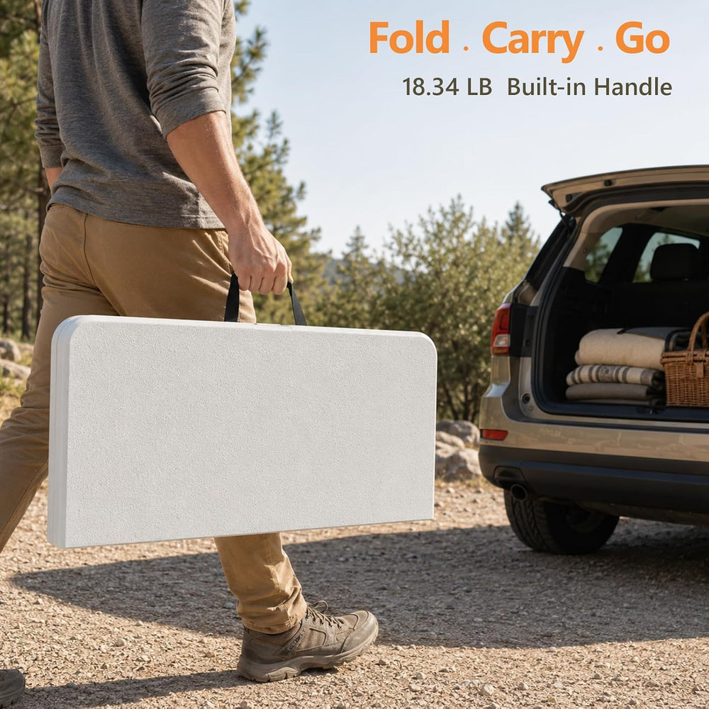 36" Folding Table, Portable Square Folding Card Table with Carrying Hand...