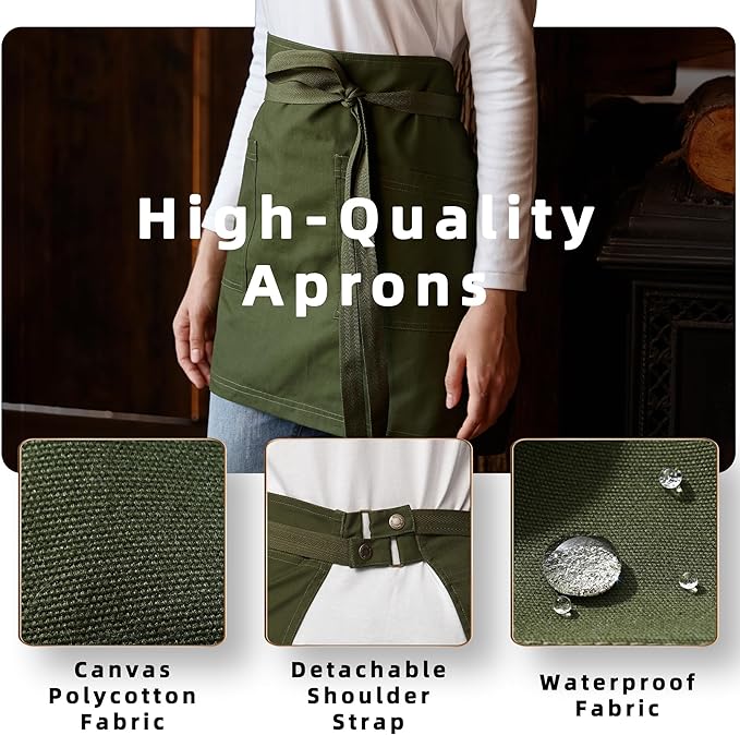 Unisex Waist Apron Half Bistro Apron Server Aprons