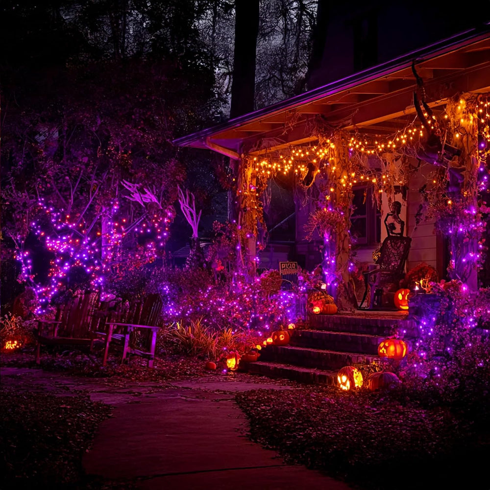 Dazzle Bright Outdoor Halloween String Lights, 1000 LED 328 FT Plug in Fairy ...