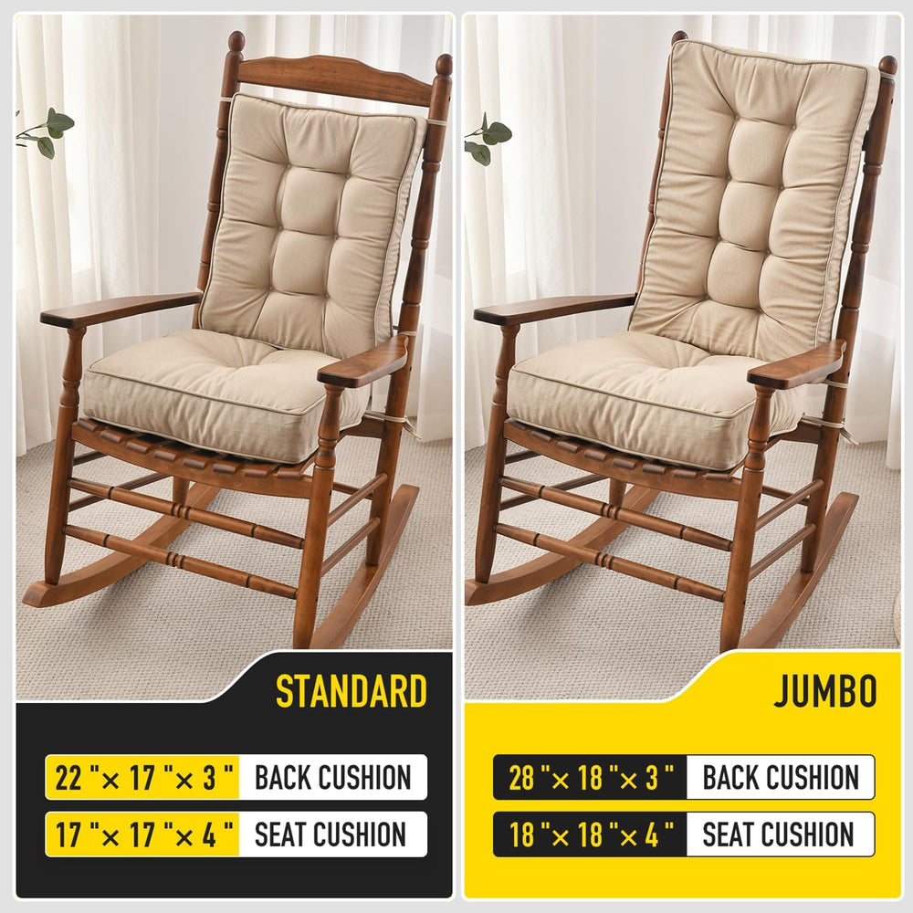 SUNROX Memory Foam Non Slip Rocking Chair Cushion, FadeShield Water Resistant...