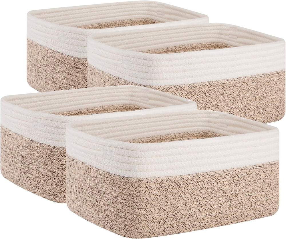 OIAHOMY 4 Pack Storage Baskets for Organizing, Small Bins for Shelves, Cute