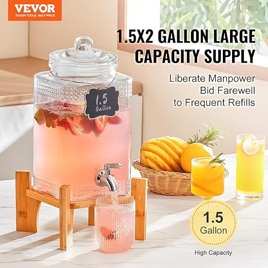VEVOR Beverage Dispenser, 1.5 Gallon Drink Dispensers
