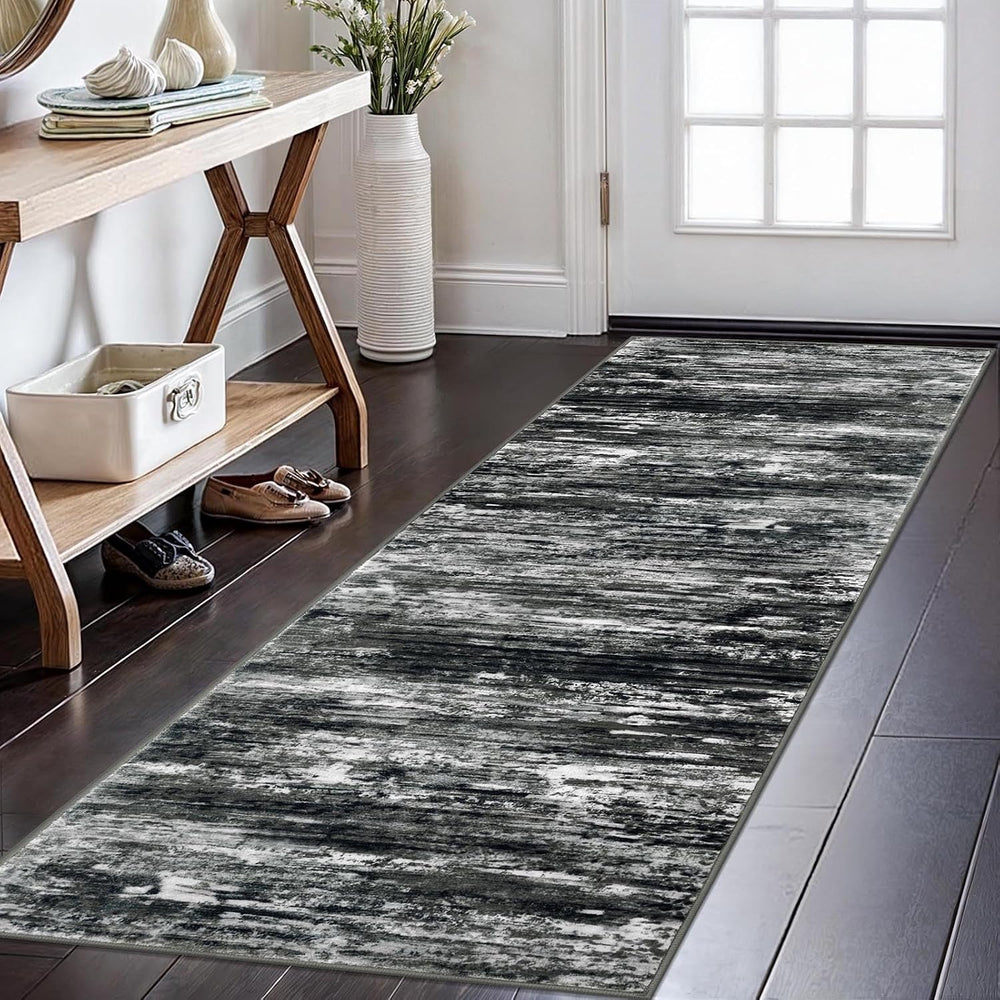 KOZYFLY Modern Abstract Kitchen Runner Rug, 2x6 Washable Rug Runner Non-Slip